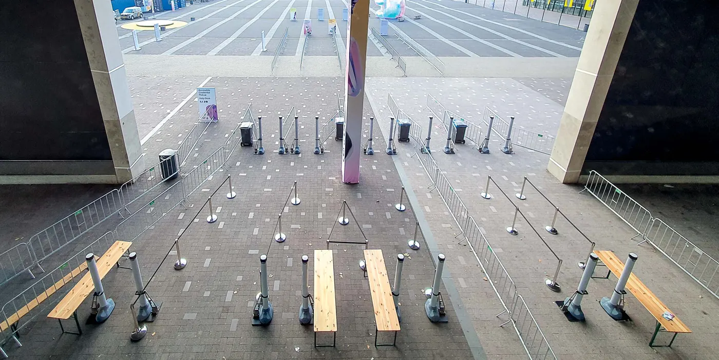 A multi-lane OPENGATE checkpoint ready before doors open